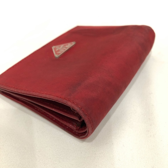 Prada Red Nylon Bifold Wallet Sku#84380 (gently used, outside dirty) - Picture 7 of 15